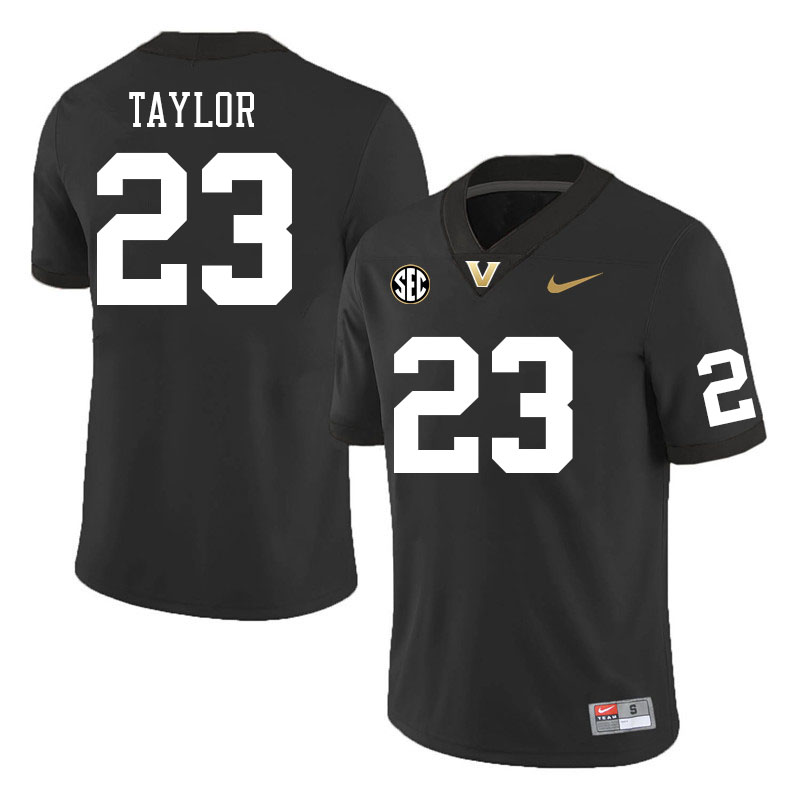 Vanderbilt Commodores #23 Kolbey Taylor College Football Jerseys Stitched Sale-Black